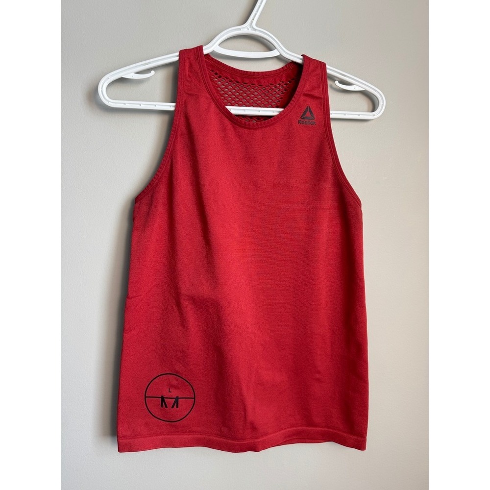 Reebok Les Mills Mesh Back Seamless Training‎ Tank Top Red Womens Size L Active